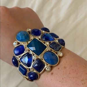 Gold and blue magnetic bracelet